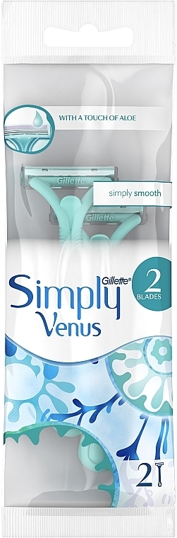 Одноразовые бритвенные станки, 2 шт - Gillette Simply Venus 2 Satin Care — фото N2