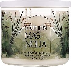 Духи, Парфюмерия, косметика Аромасвеча 3-х фитильная - Bath and Body Works Southern Magnolia Candle