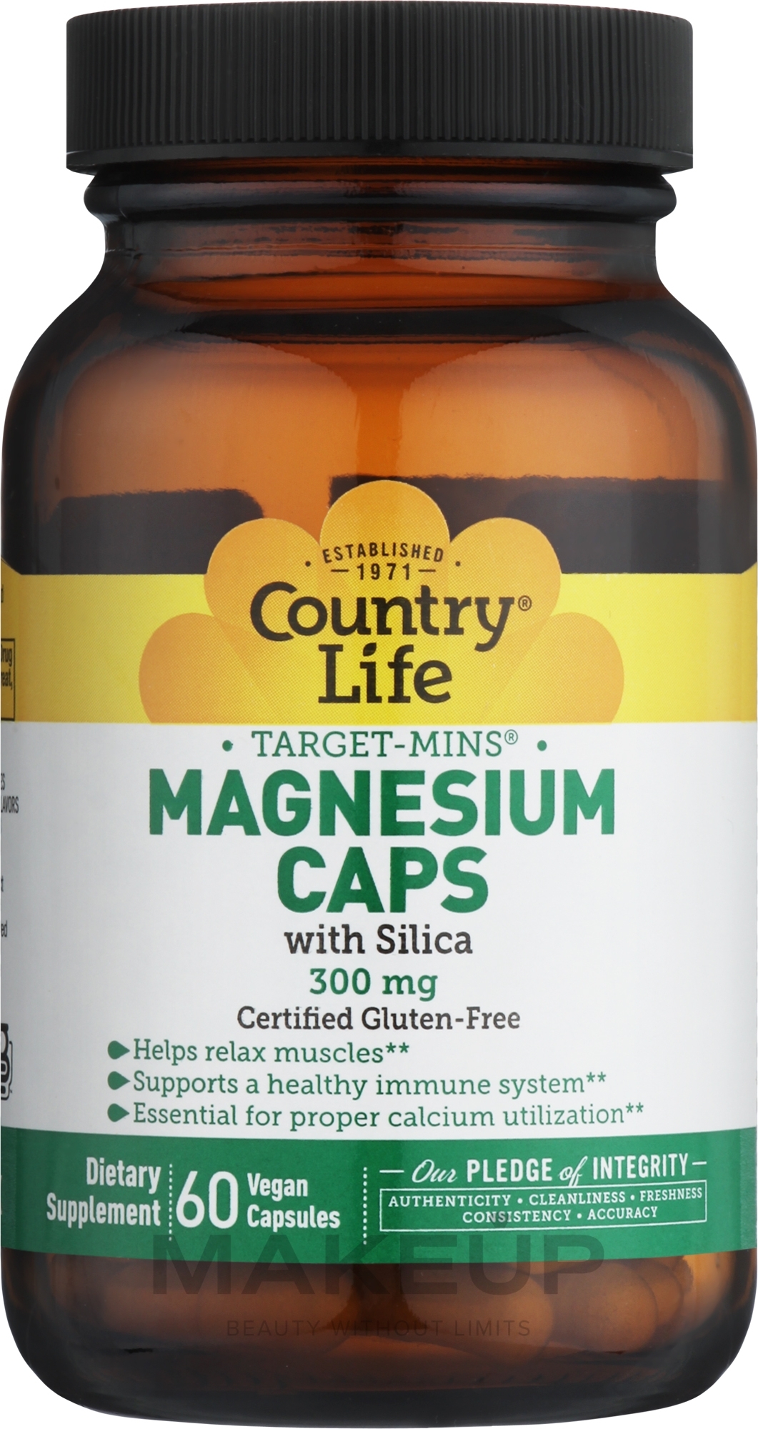Пищевая добавка "Магний 300 мг" - Country Life Magnesium Caps — фото 60шт