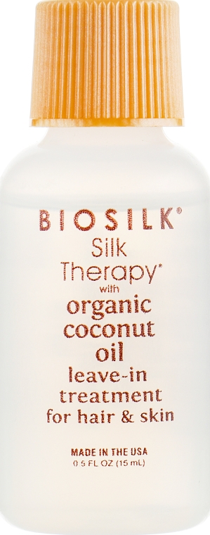 Масло-сыворотка для волос - BioSilk Silk Therapy With Organic Coconut Oil Leave In Treatment For Hair & Skin — фото N1