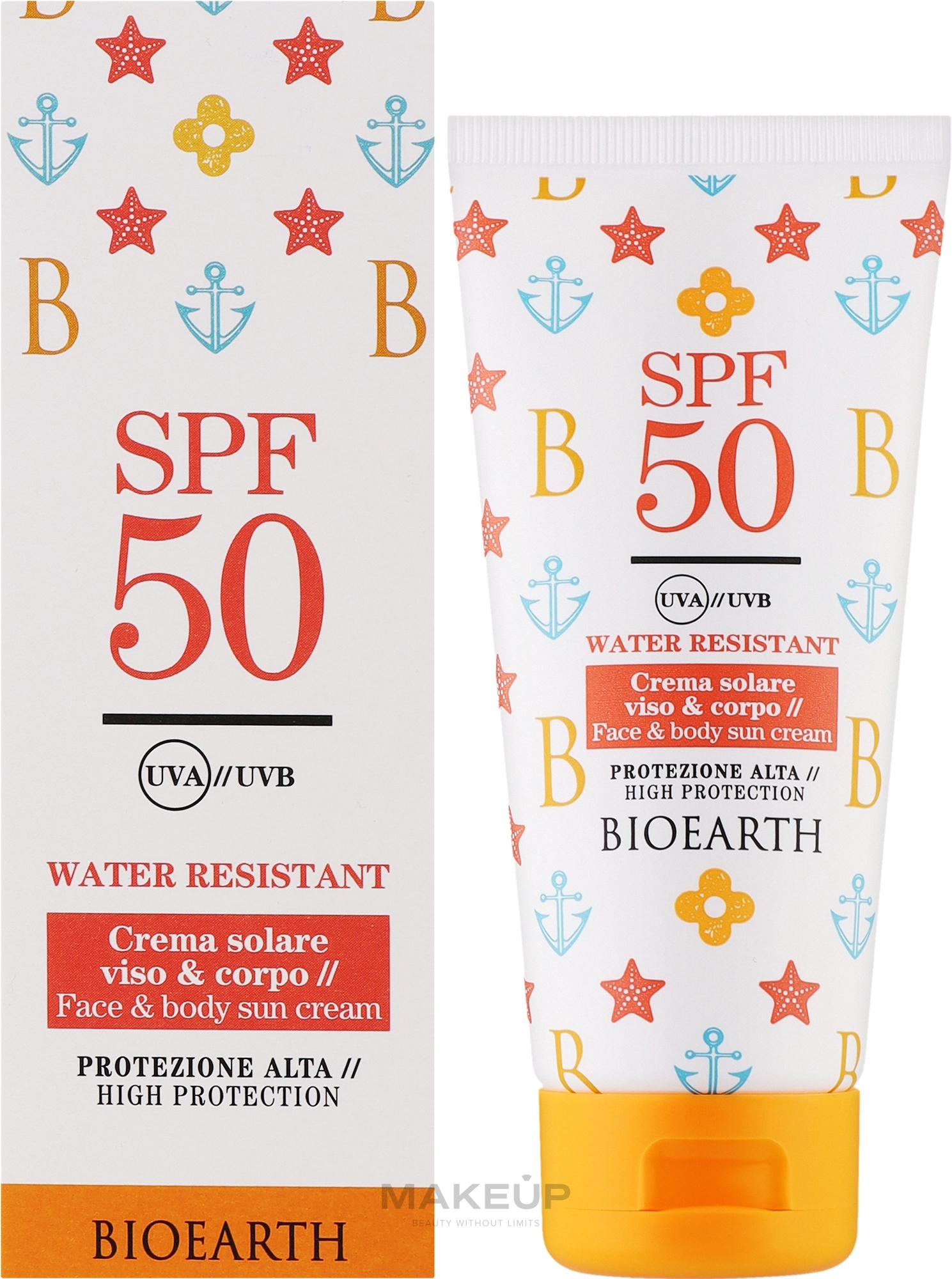 Сонцезахисний крем для обличчя і тіла - Bioearth Sun Love Face And Body Sun Cream SPF50 — фото 100ml