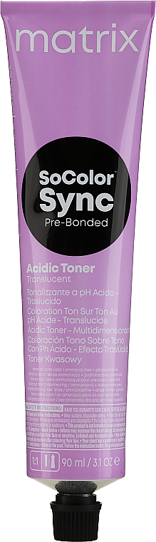 Безаміачний тонер на кислотній основі для волосся - Matrix SoColor Sync Pre-Bonded Acidic Toner Translucent — фото N2