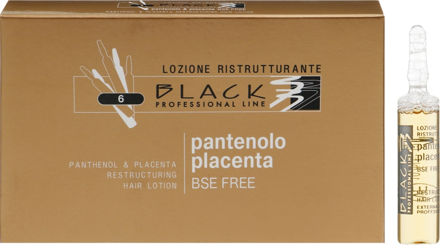 Лосьйон для відновлення волосся з пантенолом і плацентою - Black Professional Line Panthenol & Placenta Restructuring Hair Lotion — фото N1