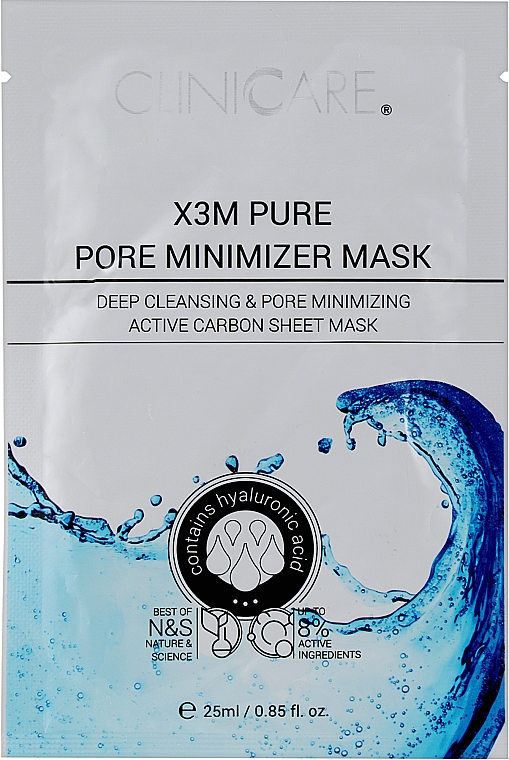 Очищувальна порозвужувальна тканинна маска - ClinicCare X3M Pure Pore Minimizer Mask — фото N1