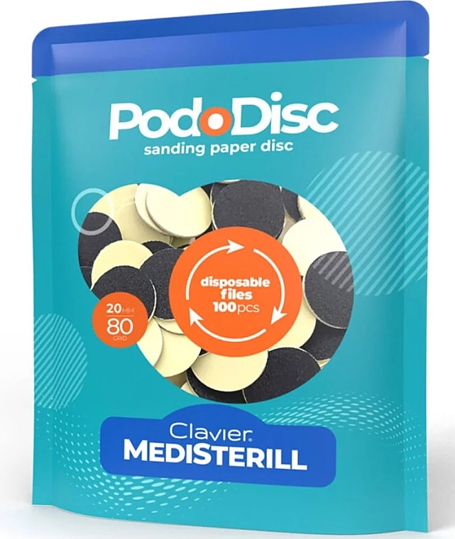 Сменные шлифовальные диски для педикюра M 80/20 мм - Clavier Medisterill PodoDisc — фото N1