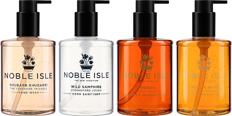 Noble Isle Britain In A Bottle Luxury Gift Set - Набор (h/wash/250ml + sh/gel/2x250ml + sanitizer/250ml) — фото N2