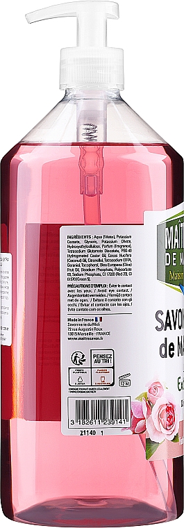 Жидкое марсельское мыло "Роза" - Maitre Savon De Marseille Savon Liquide De Marseille Rose Liquid Soap — фото N4