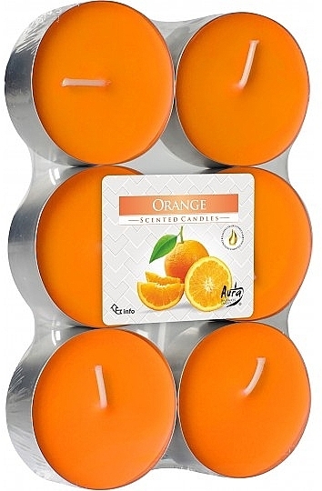 Набор чайных свечей "Апельсин" - Bispol Orange Maxi Scented Candles — фото N1
