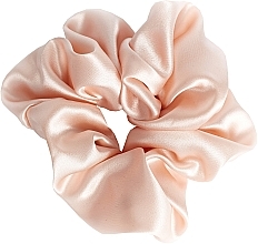 Резинка для волос из натурального шелка, пышная, светло-розовая - de Lure Scrunchie  — фото N1