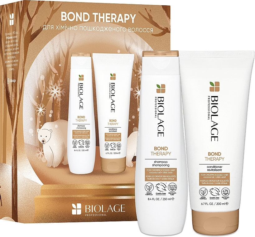 Набор для восстановления химически поврежденных волос - Biolage Professional Bond Therapy (shmp/250ml + h/cond/200ml) — фото N1