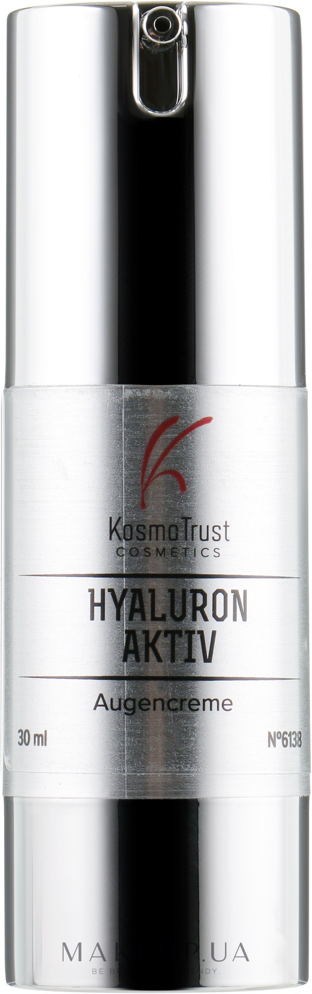 Крем для повік з низькомолекулярною гіалуроновою кислотою - KosmoTrust Cosmetics Hyaluron Aktiv Augencreme — фото 30ml
