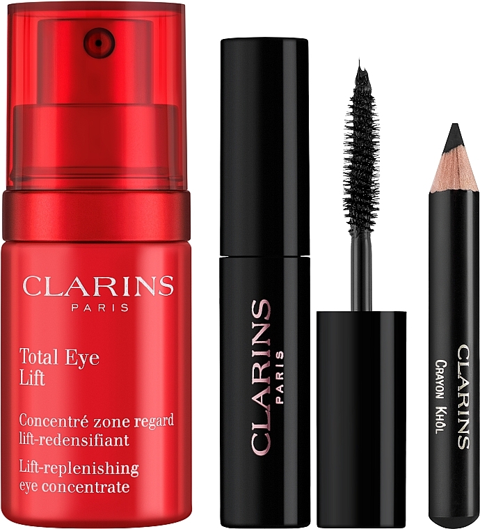 Набір - Clarins Multi-Intensive Total Eye Lift Set (eye/conc/15ml + mascara/3ml + eye/pencil/0.39g + bag) — фото N2