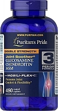 Глюкозамін, хондроїтин та МСМ, у каплетах - Puritan's Pride Glucosamine Chondroitin MSM Double Strength — фото N5