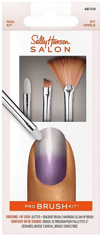 Набор кисточек для ногтей - Sally Hansen Salon Pro Brush Kit (brush/3pcs) — фото N1