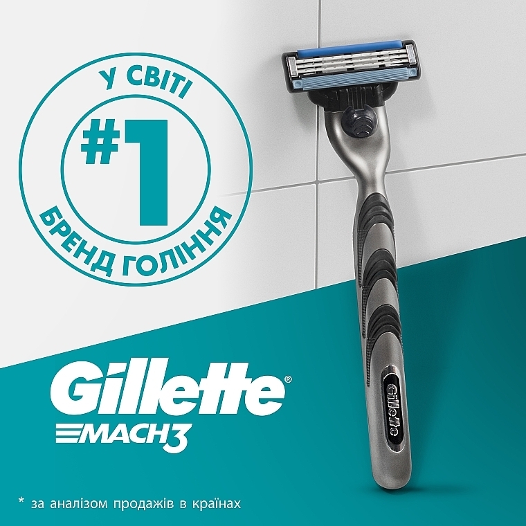 Станок для гоління з 5 змінними касетами - Gillette Mach3 — фото N7