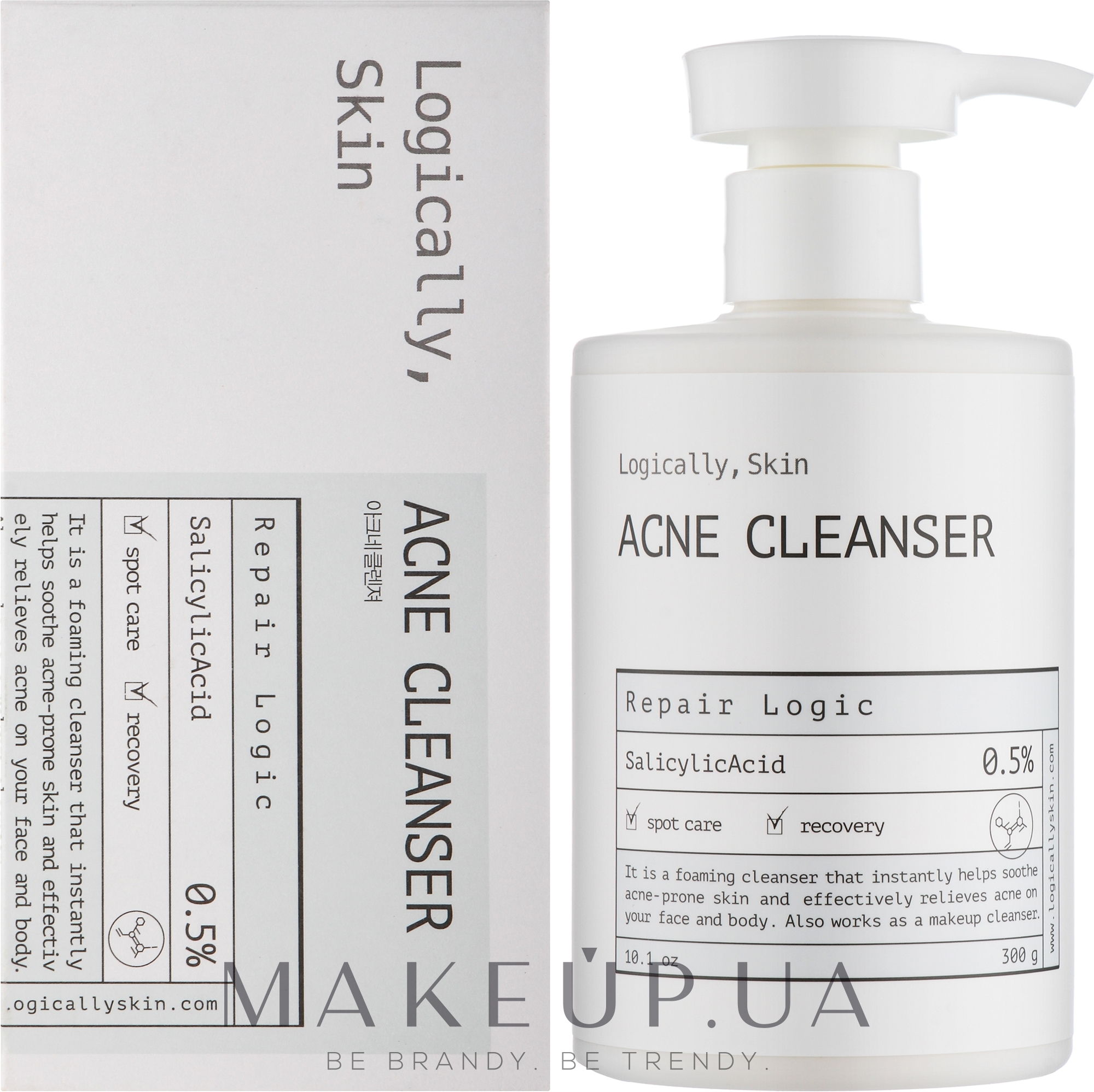 Очищувальний засіб для шкіри обличчя та тіла з акне - Logically, Skin Acne Cleanser — фото 300ml