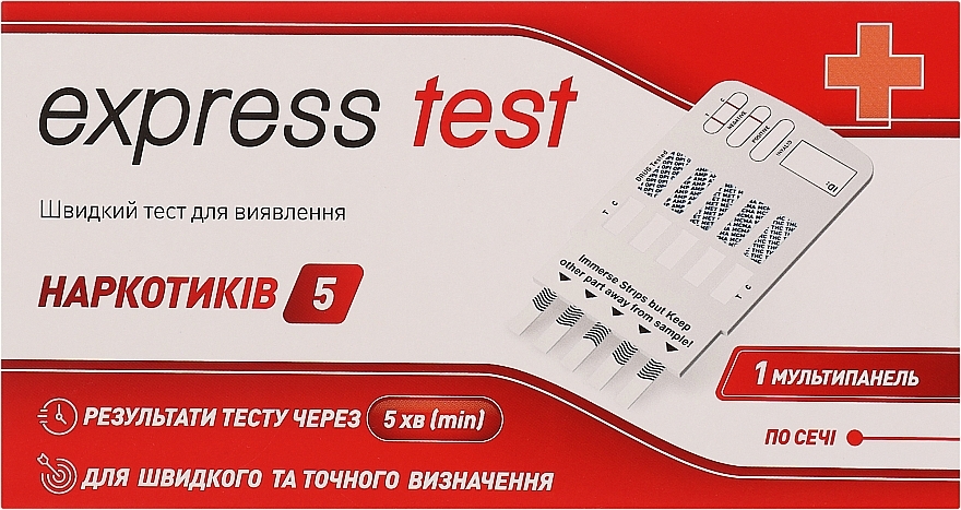 Тест Мультипанель для визначення 5 видів наркотичних речовин - Express Test — фото N1