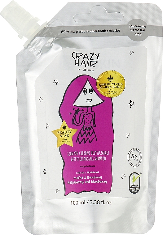 Глубоко очищающий шампунь "Баланс кожи головы" - HiSkin Crazy Hair Deep Cleansing Shampoo Scalp Balance Raspberry & Blueberry Refill (запасной блок)