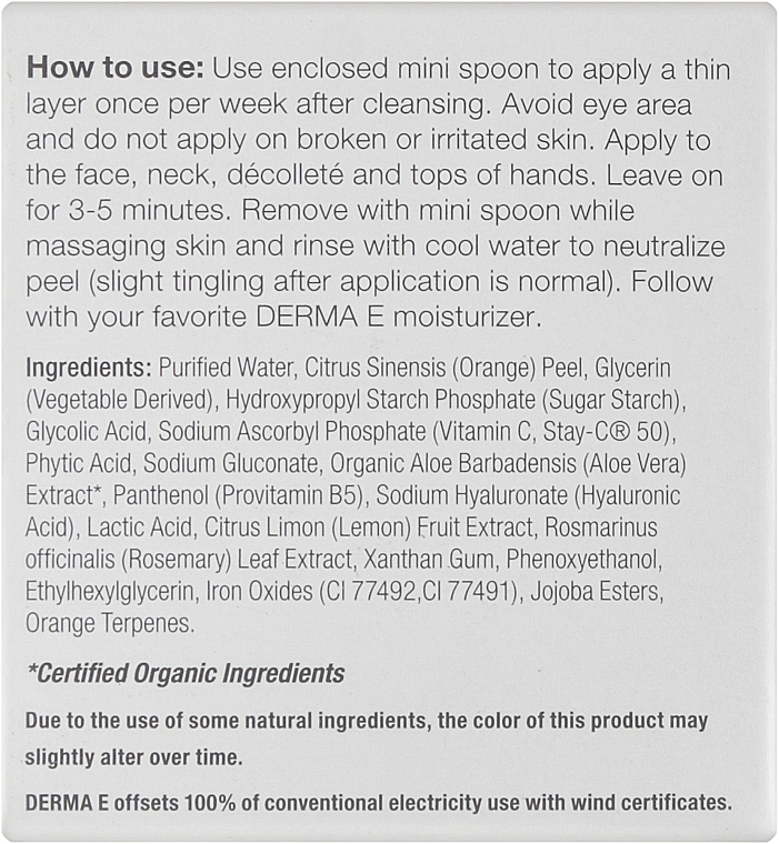 Освітлювальний пілінг для обличчя цитрусовий - Derma E Vitamin С Instant Radiance Citrus Facial Peel — фото N3