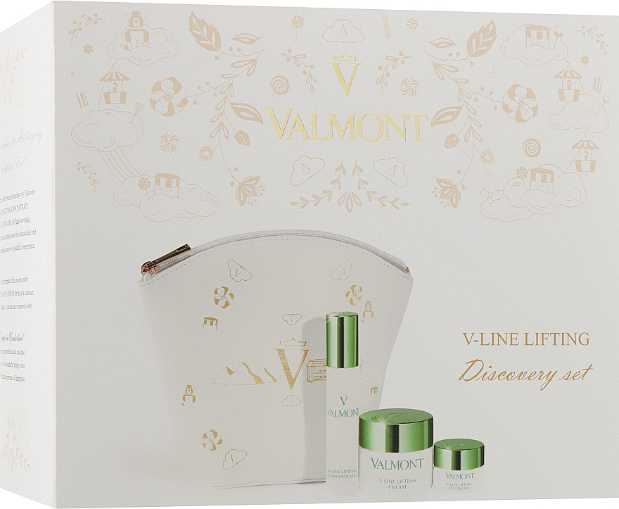 Набір - Valmont V-Line Lifting Discovery Set (f/cr/30ml + eye/cr/5ml + f/conc/15ml + bag) — фото N1