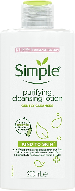 Очищувальний лосьйон для обличчя - Simple Kind To Skin Purifying Cleansing Lotion
