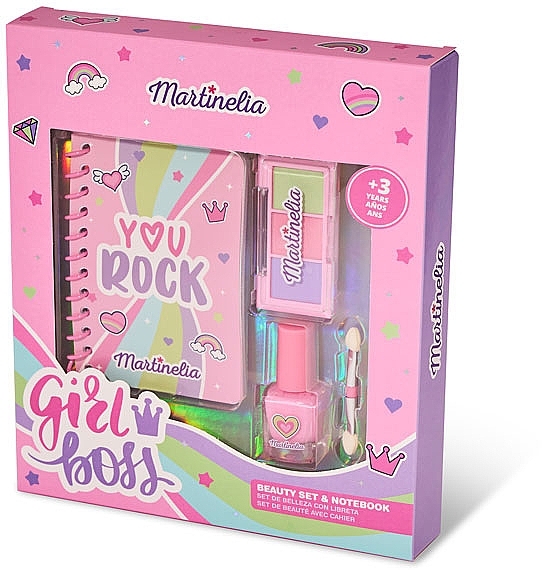 Набір - Martinelia Girl Boss Notebook & Beauty Set (nail/polish/1 pcs + eye/shadow/1 pcs + note/book/1 pcs) — фото N1