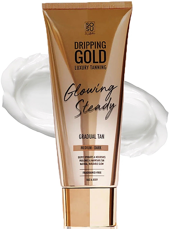 Автозасмага для тіла - Sosu by SJ Dripping Gold Glowing Steady Gradual Tan Medium/Dark — фото N1