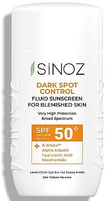 Рідкий сонцезахисний крем для обличчя - Sinoz Dark Spot Control Fluid Sunscreen SPF50+ / PA++++ — фото N1