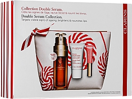 Духи, Парфюмерия, косметика Набор - Clarins Double Serum Collection (serum/50ml + balm/15ml + lip/gloss/5ml + bag)