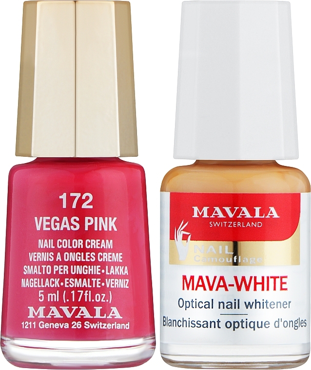 ПОДАРОК! Набор средств для ногтей - Mavala (n/polish/5ml + nail/5ml) (172 Vegas Pink) — фото N1