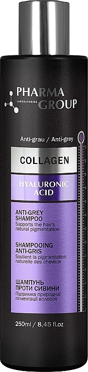 Шампунь для сивого волосся - Pharma Group Laboratories Collagen & Hyaluronic Acid Anti-Grey Shampoo — фото N1