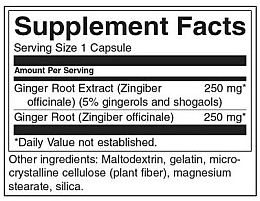Харчова добавка "Корінь імбиру", 250 мг - Swanson Ginger Root — фото N2