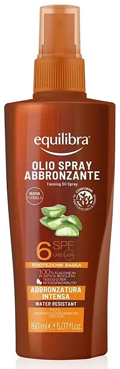 Масло для загара - Equilibra Sun Taning Oil Spray SPF6 — фото N1