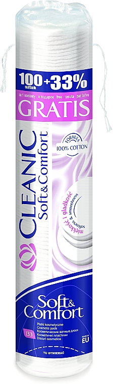 Диски ватні косметичні, 133 шт. - Cleanic Soft&Comfort — фото N1