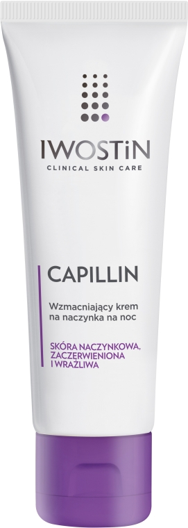 Нічний зміцнювальний крем для обличчя - Iwostin Capillin — фото N1