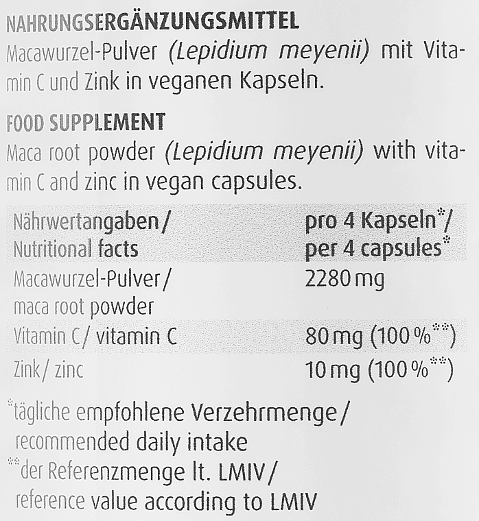 Пищевая добавка "Порошок корня маки", 570 мг, в капсулах - ZeinPharma Maca Gold 570mg — фото N3
