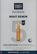 Нічні ампули для обличчя проти фотостаріння - MartiDerm Platinum Night Renew Ampollas — фото N1