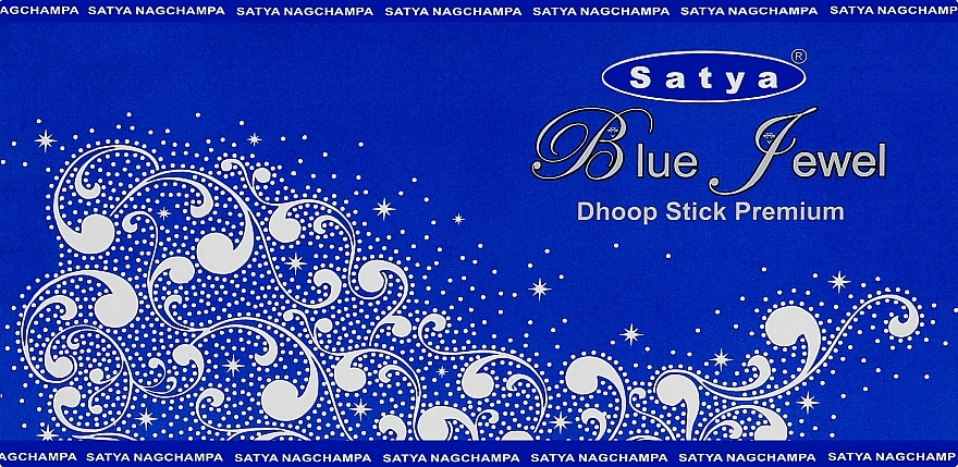 Благовония палочки "Синий драгоценный камень" - Satya Blue Jewel Dhoop Sticks Premium — фото N1