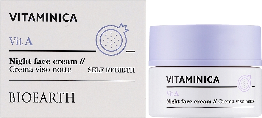 Ночной крем для лица - Bioearth Vitaminica Vit A Night Face Cream — фото N2