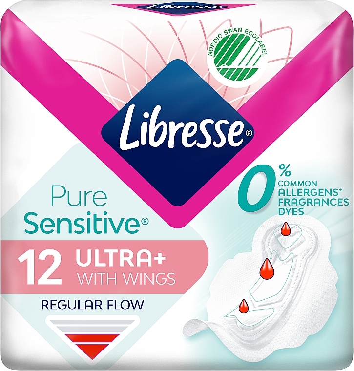 Гігієнічні прокладки, нормал, 12 шт. - Libresse Pure Sensitive Ultra — фото N1
