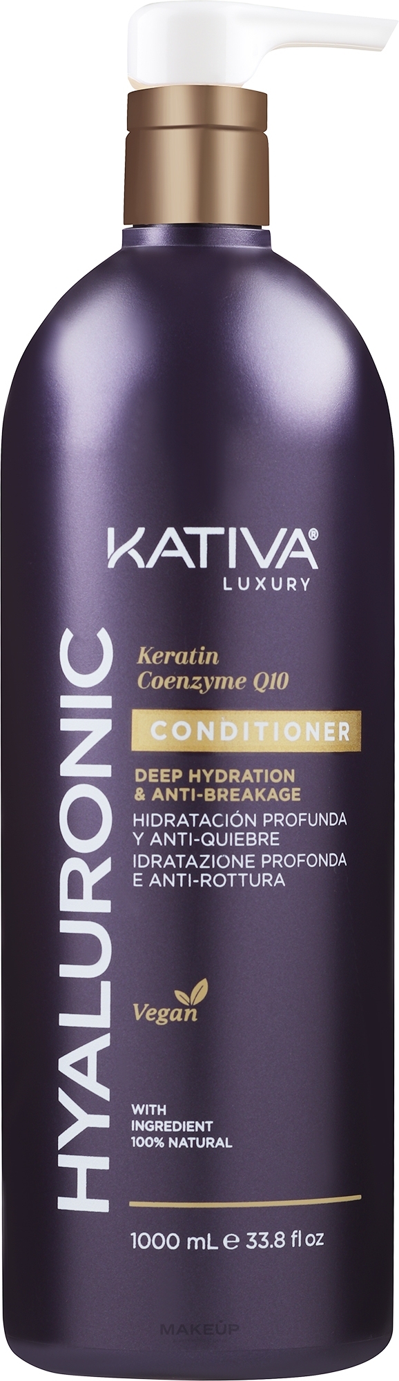 Кондиционер для волос - Kativa Hyaluronic Keratin & Coenzyme Q10 Conditioner — фото 1000ml