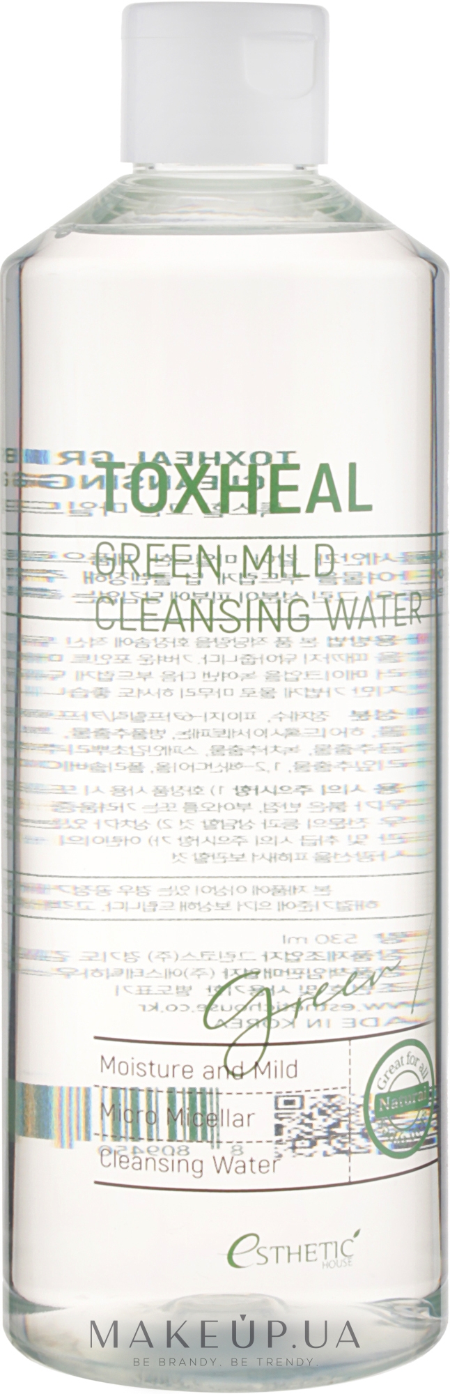 Жидкость для снятия макияжа - Esthetic House Toxheal Green Mild Cleansing Water — фото 530ml