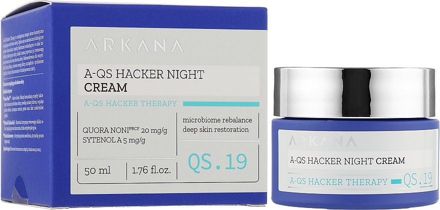 Ночной крем против акне с гиалуроновой кислотой - Arkana A-QS Hacker Therapy Night Cream — фото N2