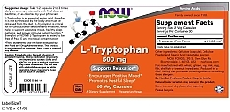Капсулы L-триптофан, 500 мг. - Now Foods L-Tryptophan — фото N4