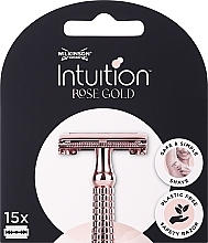 Леза для безпечної бритви, 15 шт. - Wilkinson Sword Intuition Rose Gold — фото N1