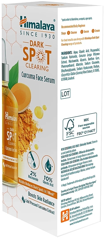 Очищувальна сироватка для обличчя - Himalaya Dark Spot Clearing Curcuma Face Serum — фото N3