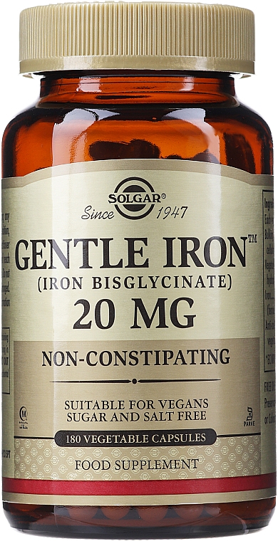 Харчова добавка, 20 мг - Solgar Gentle Iron Food Supplement — фото N1