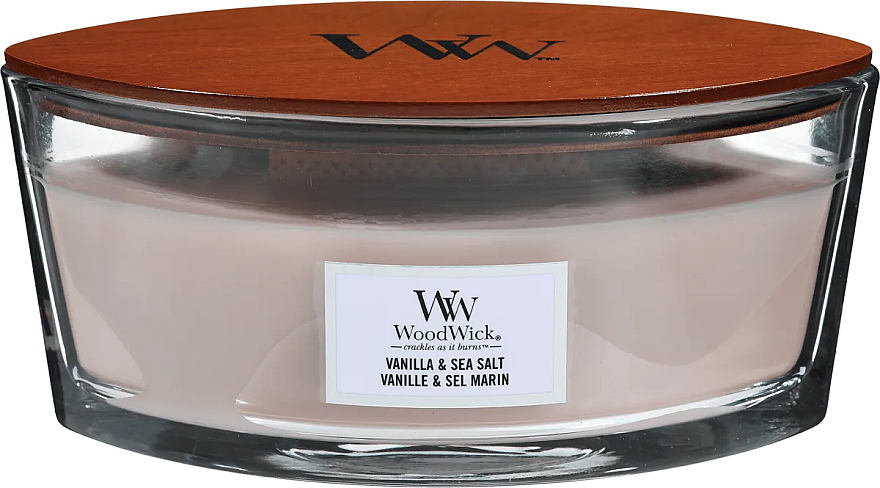 Ароматическая свеча - Woodwick Sea Salt & Vanilla Ellipse Scented Candle — фото N1