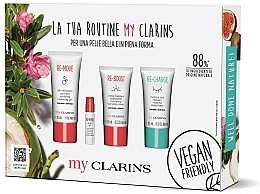 Духи, Парфюмерия, косметика Набор - Clarins My Clarins La Tua Routine (f/cr/50ml + f/gel/30ml + f/mask/15ml + mist/1.5ml)