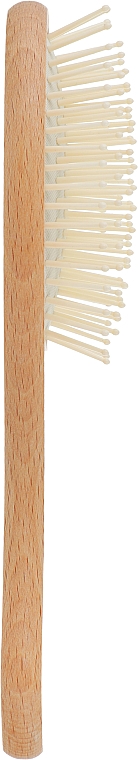 Расческа для волос на резиновой подушке с пластиковыми зубчиками, 7 рядов, овальная, светлая - Gorgol — фото N2